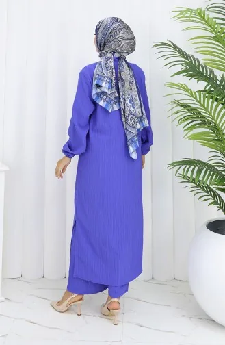 Krepp Stoff Tunika Hose Zweiteiler 2093-05 Hell Lila 2093-05