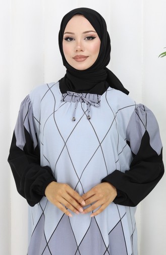 Eteğe Sulu Viskon Kare Yaka Elbise 984585E-01 Siyah