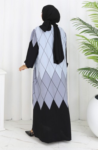 Eteğe Sulu Viskon Kare Yaka Elbise 984585E-01 Siyah