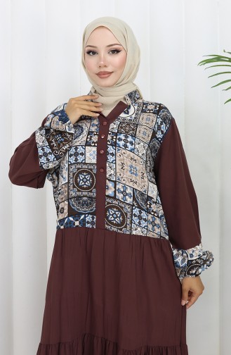 Robe Hijab Couleur Brun 994587C-02