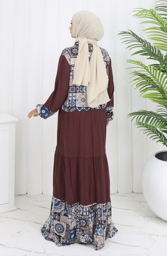 Robe Hijab Couleur Brun 994587C-02