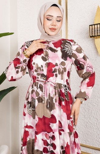 فستان أحمر كلاريت 7124-01