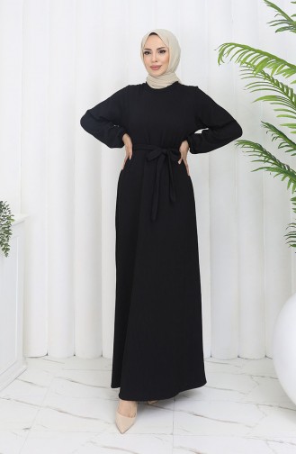 Schwarz Hijab Kleider 5577-04