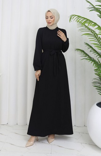 Schwarz Hijab Kleider 5577-04