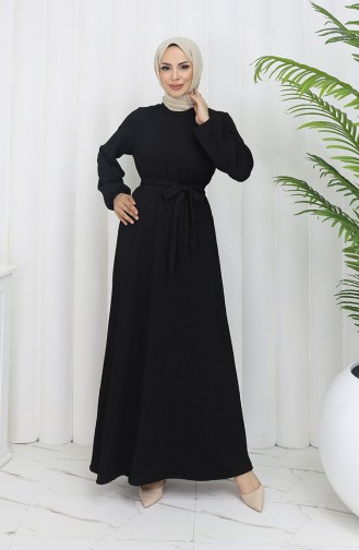 Schwarz Hijab Kleider 5577-04