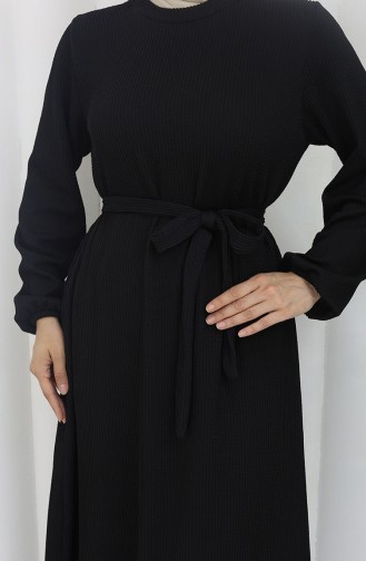 Schwarz Hijab Kleider 5577-04