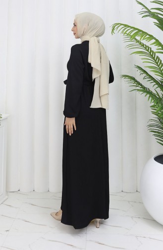 Schwarz Hijab Kleider 5577-04