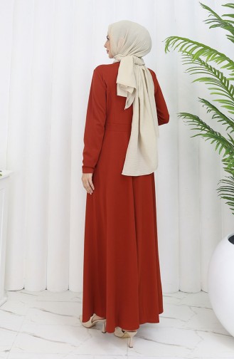 Robe Hijab Couleur brique 7123-01