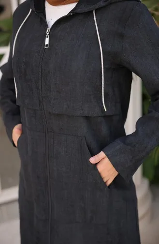 Mantel Mit Kapuze Und Reißverschluss 71282-01 Schwarz 71282-01