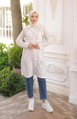 Mantel Mit Kapuze Und Reißverschluss 71282-03 Creme 71282-03