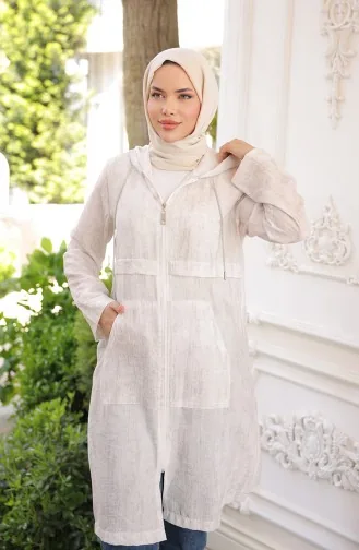 Mantel Mit Kapuze Und Reißverschluss 71282-03 Creme 71282-03