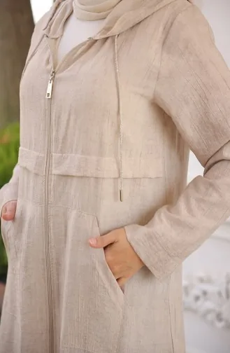 Mantel Mit Kapuze Und Reißverschluss 71282-05 Beige 71282-05