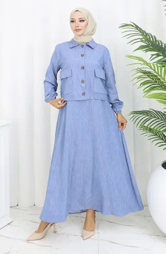 Gilet Veste Denim Costume Deux Pièces 0116-01 Indigo 0116-01