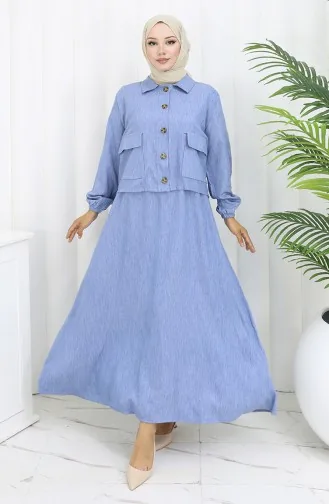 Gilet Veste Denim Costume Deux Pièces 0116-01 Indigo 0116-01