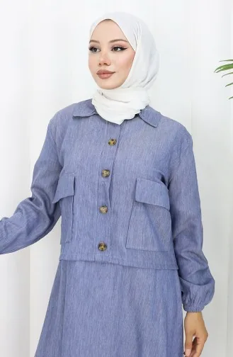 Gilet Veste Denim Costume Deux Pièces 0116-02 Bleu Marine 0116-02