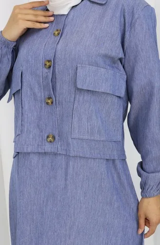 Gilet Veste Denim Costume Deux Pièces 0116-02 Bleu Marine 0116-02