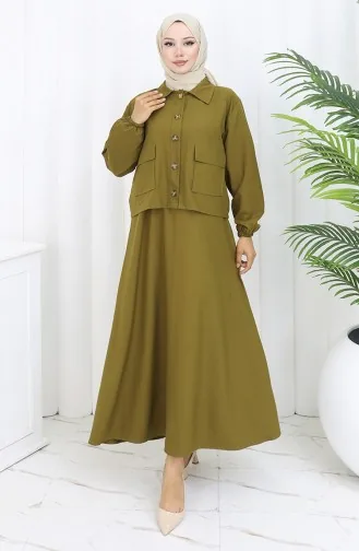 Vest Jacket Two Piece Suit 0117-05 Oil Green 0117-05