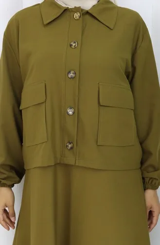 Vest Jacket Two Piece Suit 0117-05 Oil Green 0117-05