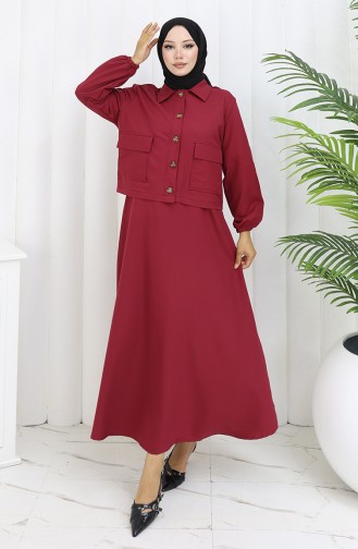 Jile Ceket İkili Takım 0117-06 Bordo
