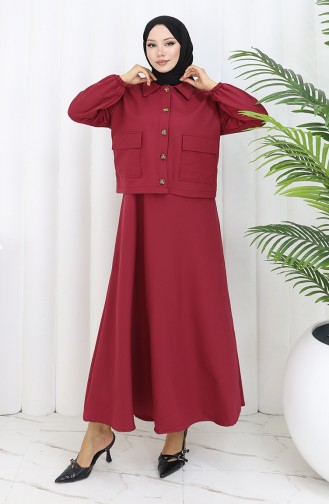 Jile Ceket İkili Takım 0117-06 Bordo