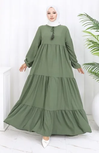 Lagenkleid Mit Kragenbinde 4107-02 Khaki 4107-02