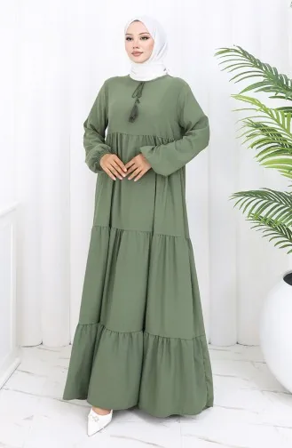 Lagenkleid Mit Kragenbinde 4107-02 Khaki 4107-02