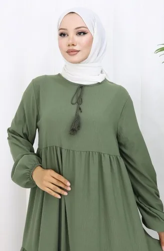 Lagenkleid Mit Kragenbinde 4107-02 Khaki 4107-02