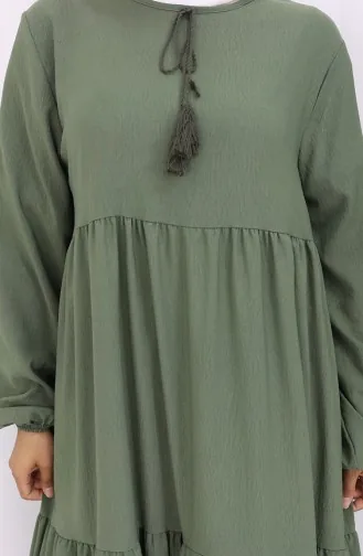 Lagenkleid Mit Kragenbinde 4107-02 Khaki 4107-02