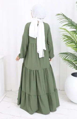 Lagenkleid Mit Kragenbinde 4107-02 Khaki 4107-02