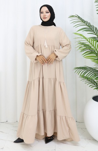 فستان كريمي 4107-06
