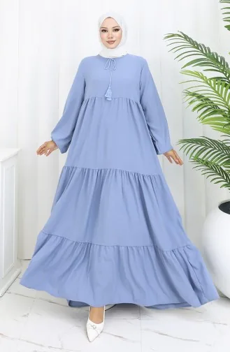 Robe Superposée à Col Noué 4107-09 Indigo 4107-09