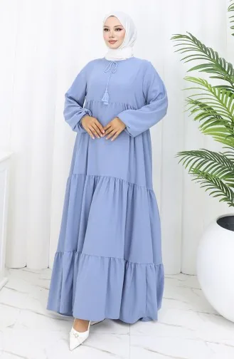 Robe Superposée à Col Noué 4107-09 Indigo 4107-09