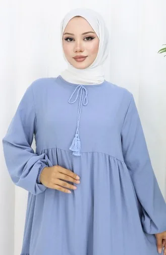 Robe Superposée à Col Noué 4107-09 Indigo 4107-09