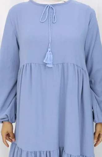 Robe Superposée à Col Noué 4107-09 Indigo 4107-09