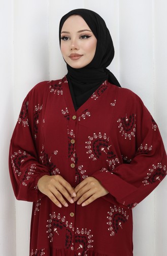 فستان أحمر كلاريت 0088-04