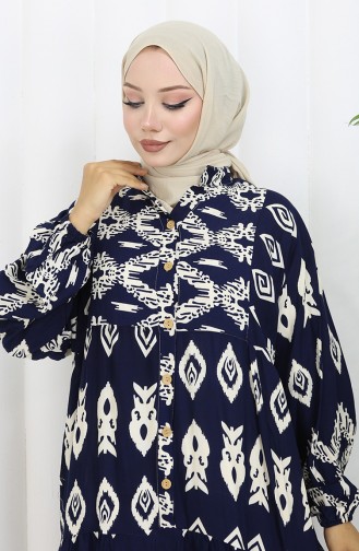 Dunkelblau Hijab Kleider 0107-03