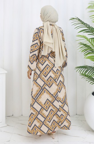 Beige Hijab Kleider 0108-01