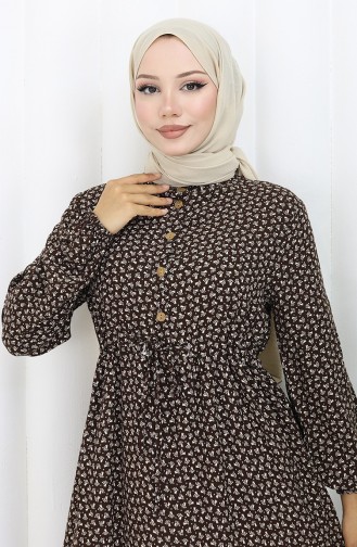 Robe Hijab Couleur Brun 0110-01