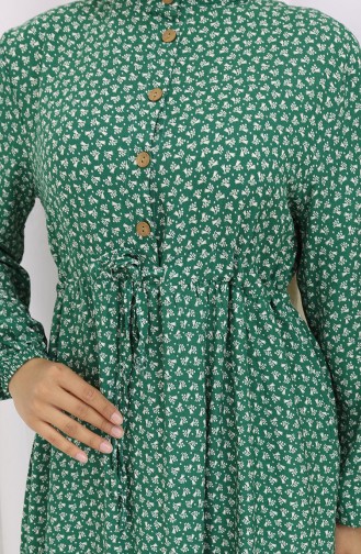 Grün Hijab Kleider 0110-03