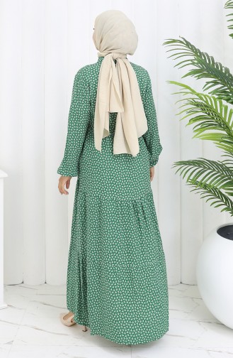Grün Hijab Kleider 0110-03