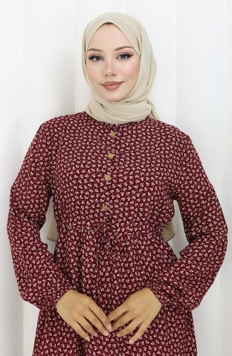 Claret red İslamitische Jurk 0110-05