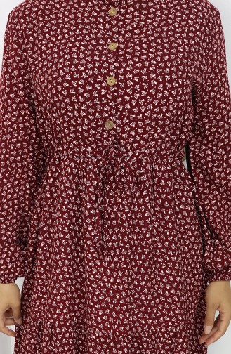 Claret red İslamitische Jurk 0110-05
