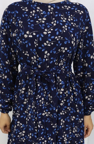 Navy Blue Hijab Dress 0113-03
