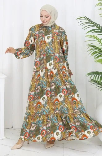 Viskose Stoff Plissee Kleid 2094-01 Nerz 2094-01