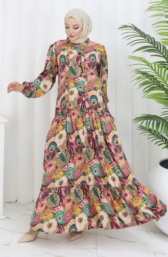 Fuchsia Hijab Dress 2094-02
