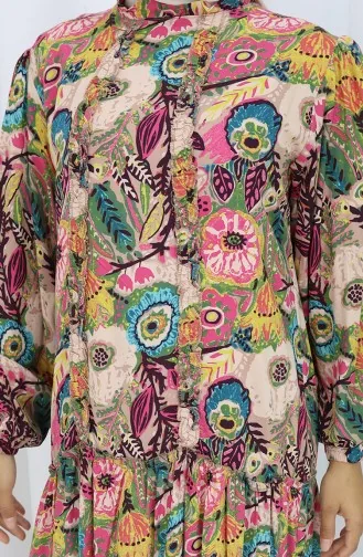 Viskose Stoff Plissee Kleid 2094-02 Fuchsie 2094-02