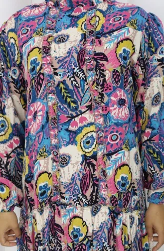 Viskose Stoff Plissee Kleid 2094-03 Dunkelblau 2094-03