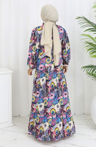 Navy Blue Hijab Dress 2094-03