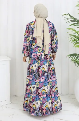 Viskose Stoff Plissee Kleid 2094-03 Dunkelblau 2094-03