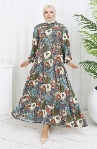 Viskose Stoff Plissee Kleid 2094-04 Ziegelrot 2094-04